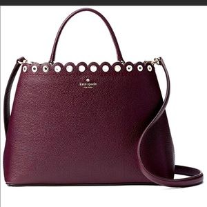 Kate Spade Eggplant scalloped crossbody